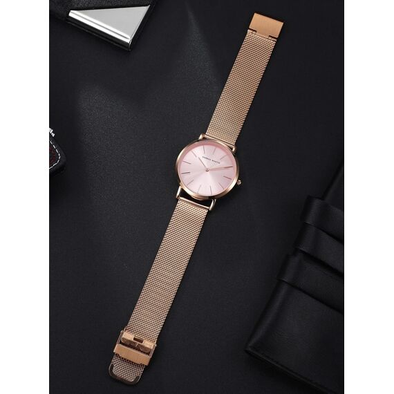 HANNAH MARTIN Damen Uhren Analog Quarz Edelstahl Wasserdicht Mesh Ultradünne