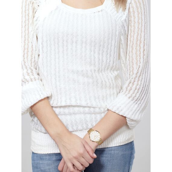 Hannah Martin Damen Uhren Analog Quarz Edelstahl Wasserdicht Mesh Ultradünne