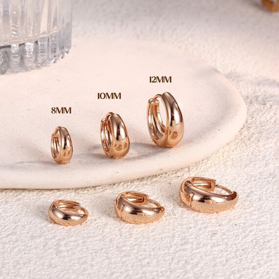 Chriscoco 3 Paare Creolen Roségold für Damen Ohrringe Gold Set Hypoallergen Goldene Ohrringe Creolen Klein