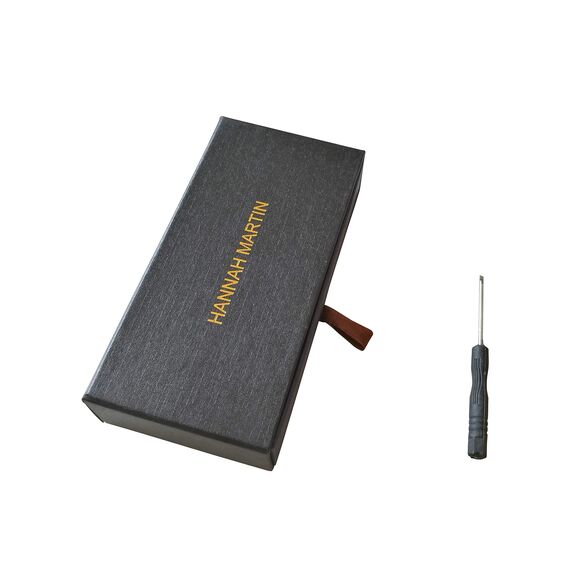 HANNAH MARTIN Damen Uhren Analog Quarz Edelstahl Wasserdicht Mesh Ultradünne (Schwarz Oberfläche ，Rosegold Armband)