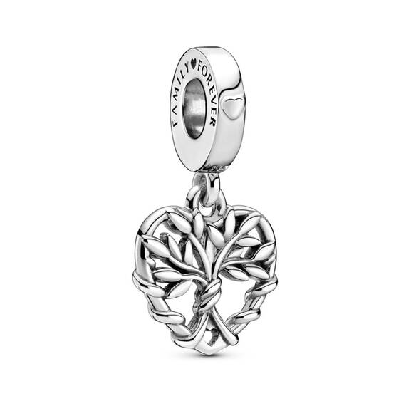 PANDORA Moments Herz Familienstammbaum Charm-Anhänger aus Sterling Silber - Kompatibel Moments Armbänder - 799149C00