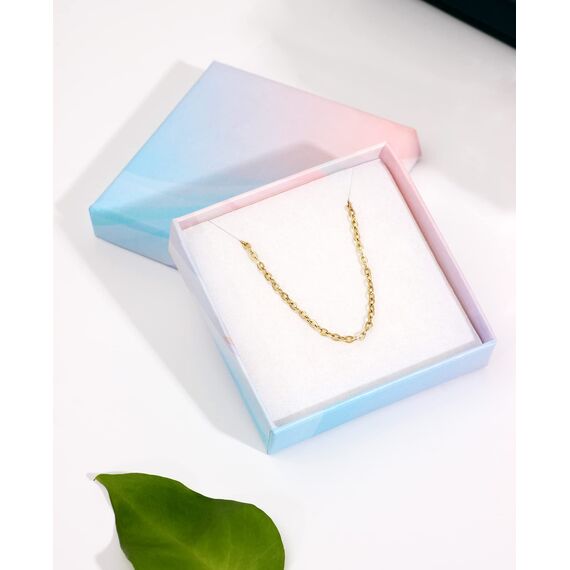Goldkette Damen Ohne Anhänger 925 Silber Gold Ankerkette Kette Gold Halskette Sterlingsilber Vergoldet Breite 1,4mm Verlängerte Silberkette Goldkette 60cm 70cm 80cm 100cm dünne Feine Glod kette Lang