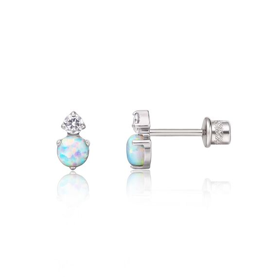 Limerencia Medizinische Titan Ohrringe, G23 Hypoallergen Gesundheitsstecker Ohrstecker mit Schraubverschluss, Nickelfreie Ohrringe für Damen, Mädchen und Kinder (CZ + White Opal)