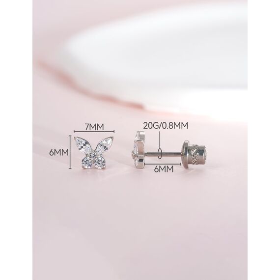 Limerencia Medizinische Titan Ohrringe, G23 Hypoallergen Gesundheitsstecker ohrringe mit Schraubverschluss, Nickelfreie Ohrringe für Damen, Mädchen und Kinder