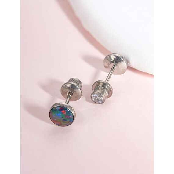 Limerencia Medizinische Titan Ohrringe, G23 Hypoallergen Gesundheitsstecker Ohrstecker mit Schraubverschluss, Nickelfreie Ohrringe für Damen und Mädchen