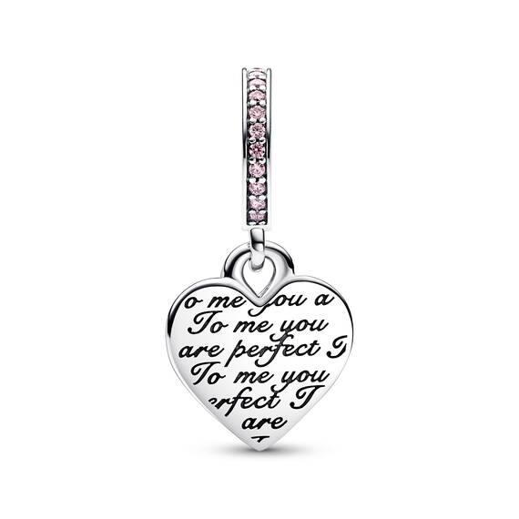 PANDORA Moments Bicolor Unendlichkeits-Herz Doppelter Charm-Anhänger mit rosevergoldeter Metalllegierung Moments Collection, kompatibel Moments Armbändern, 782641C01
