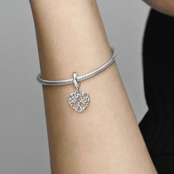 PANDORA Moments Herz Familienstammbaum Charm-Anhänger aus Sterling Silber - Kompatibel Moments Armbänder - 799149C00