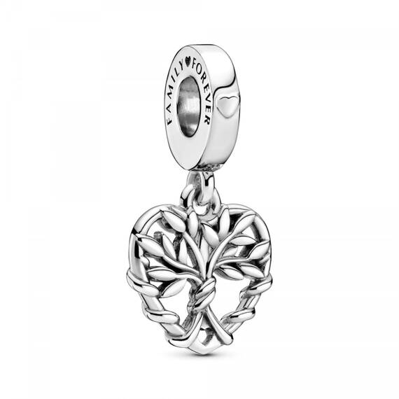 PANDORA Moments Herz Familienstammbaum Charm-Anhänger aus Sterling Silber - Kompatibel Moments Armbänder - 799149C00