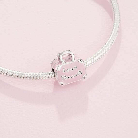 PANDORA Charm "Rosa Reisetasche" Koffer 798063EN124
