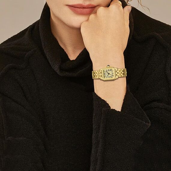 CHEETAH Armbanduhr Damen Kleine Analoge Quarz Uhr Damen mit Vintage-Armband, Rechteckiges Gehäuse, Römisches Zifferblatt, Digitale wasserdichte Armbanduhr für Frauen und Mädchen - Gold Gold