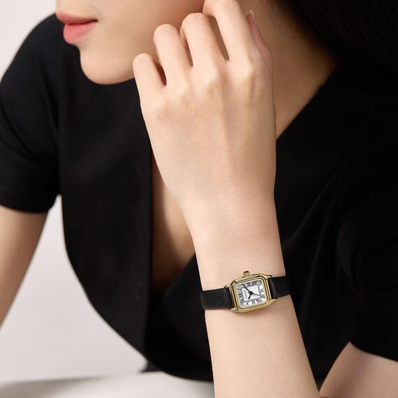 CHEETAH Armbanduhr Damen Kleine Analoge Quarz Uhr Damen mit Vintage-Lederarmband, Rechteckiges Gehäuse, Römisches Zifferblatt, Digitale wasserdichte Armbanduhr für Frauen und Mädchen