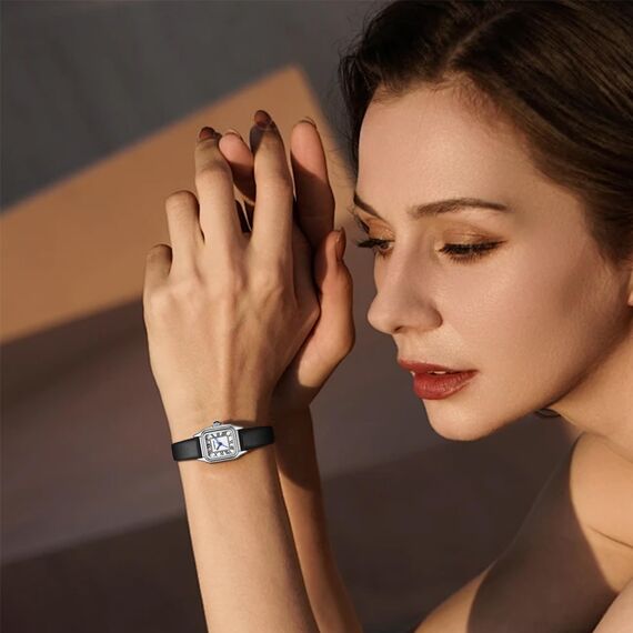 CHEETAH Armbanduhr Damen Kleine Analoge Quarz Uhr Damen mit Vintage-Lederarmband, Rechteckiges Gehäuse, Römisches Zifferblatt, Digitale wasserdichte Armbanduhr für Frauen und Mädchen