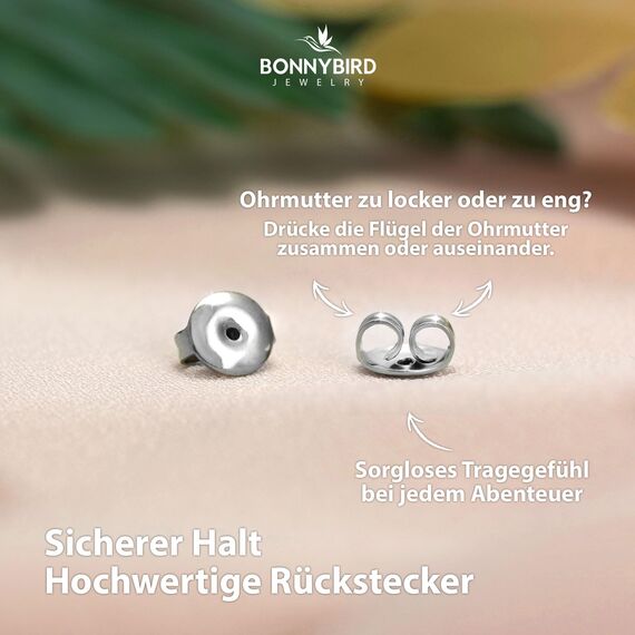 BONNYBIRD® Creolen Silber Damen Edelstahl Gedreht Ohrringe Ohrstecker Chirgurenstahl Kreolen Wasserfest Schmuck Medizinische Hypoallergen Nickelfrei Frauen Hoops Geschwungen