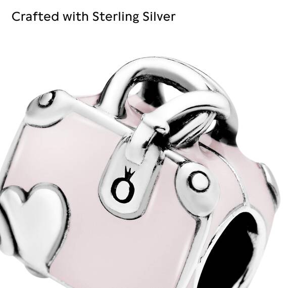 PANDORA Charm "Rosa Reisetasche" Koffer 798063EN124