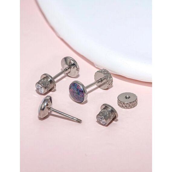 Limerencia Medizinische Titan Ohrringe, G23 Hypoallergen Gesundheitsstecker Ohrstecker mit Schraubverschluss, Nickelfreie Ohrringe für Damen und Mädchen