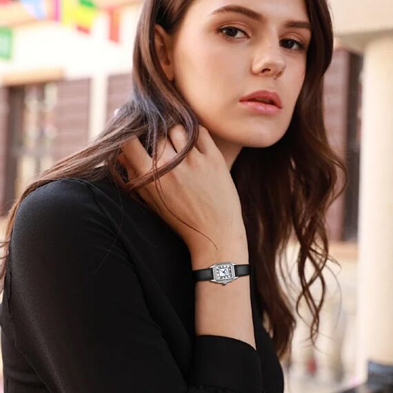 CHEETAH Armbanduhr Damen Kleine Analoge Quarz Uhr Damen mit Vintage-Lederarmband, Rechteckiges Gehäuse, Römisches Zifferblatt, Digitale wasserdichte Armbanduhr für Frauen und Mädchen