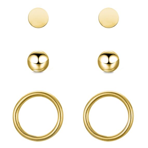 BONNYBIRD® Ohrringe Gold Set für mehrere Ohrlöcher Damen Goldene Medizinische Ohrstecker Chirurgenstahl Gesundheitsstecker Edelstahl Stecker Nickelfrei Schmuck Klein Hypoallergen Wasserfest Mini Kugel