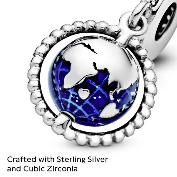 PANDORA Charm Anhänger Weltkugel "sich drehender Globus" 798021CZ