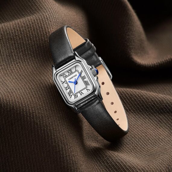 CHEETAH Armbanduhr Damen Kleine Analoge Quarz Uhr Damen mit Vintage-Lederarmband, Rechteckiges Gehäuse, Römisches Zifferblatt, Digitale wasserdichte Armbanduhr für Frauen und Mädchen