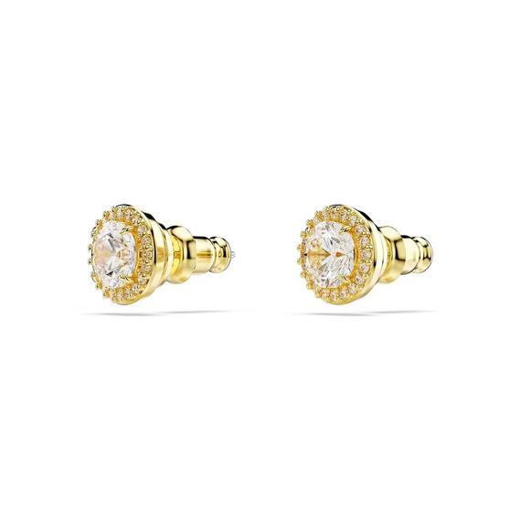 Swarovski Una Angelic Ohrstecker, Vergoldete Ohrringe mit Strahlenden Swarovski Kristallen im Rundschliff