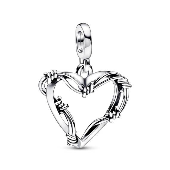 PANDORA ME Stacheldraht-Herz Medaillon aus Sterling Silber, aus der PANDORA Me Collection, 792526C00