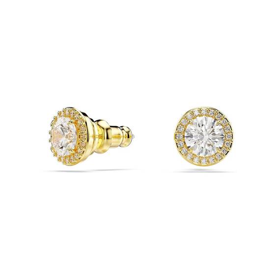 Swarovski Una Angelic Ohrstecker, Vergoldete Ohrringe mit Strahlenden Swarovski Kristallen im Rundschliff