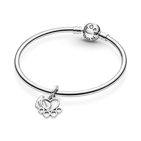 Pandora Charm Anhänger Silber "Hundepfote" -Gravur möglich- 799360C00