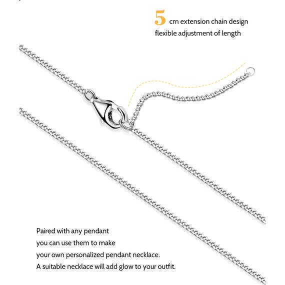 OSTAN Silberkette Damen Ohne Anhänger 925 Silber kette Panzerkette Halskette Sterlingsilber Vergoldet Breite 1,4mm Verlängerte kette Damen 70cm 80cm Wasserdichte Feine