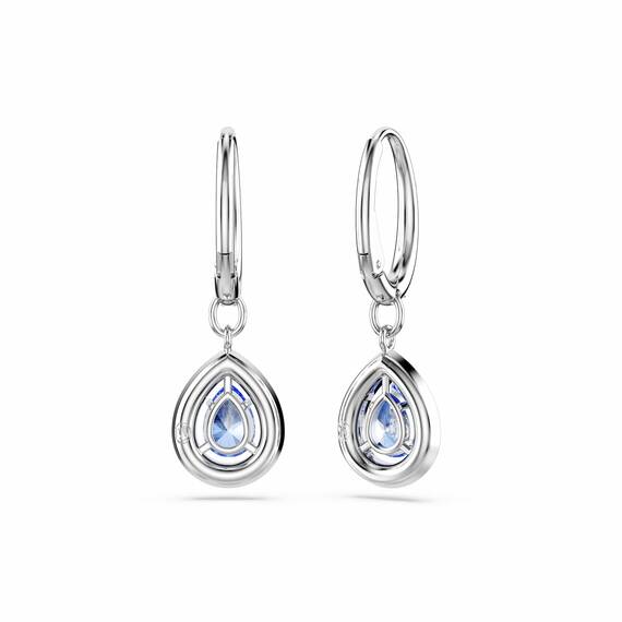 Swarovski Una Angelic Drop-Ohrhänger, Blaue, Rhodinierte Ohrringe mit Strahlenden Swarovski Kristallen im Tropfenschliff