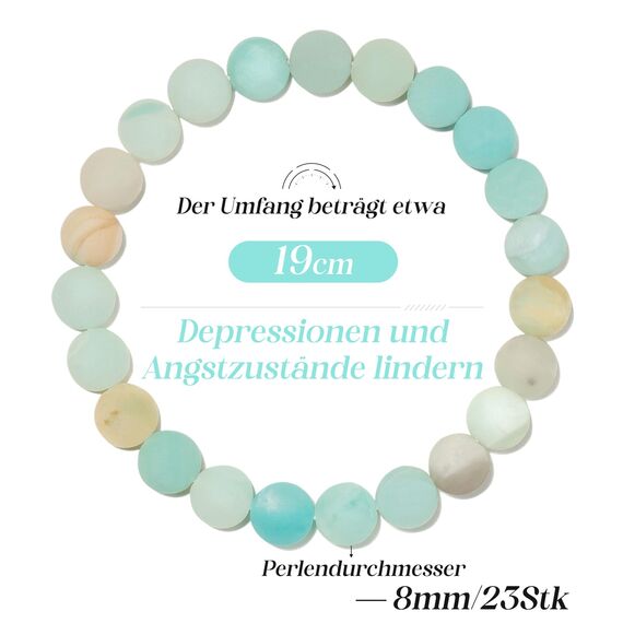Landorilo Handmade Echte Naturstein Perlen Heilsteine Armband Damen Herren, 8MM Runde Edelsteine Yoga Armbänder, Glücksarmband, Kreative Schmuck Geschenke(Scrub Amazonit)