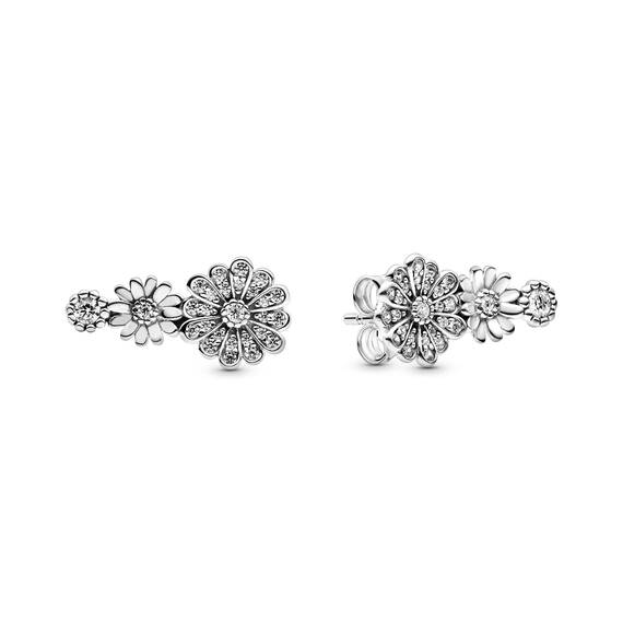 PANDORA Ohrstecker "Funkelndes Blumentrio" Silber 298876C01