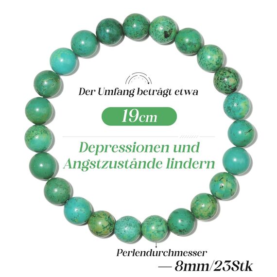 Landorilo Handmade Echte Naturstein Perlen Heilsteine Armband Damen Herren, 8MM Runde Edelsteine Yoga Armbänder, Glücksarmband, Kreative Schmuck Geschenke(Gelber Türkis)
