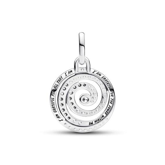 PANDORA ME Dankbarkeit Spirale Medaillon-Charm aus Sterling Silber mit Cubik Zirkonia, Kompatibel ME und Moments Armbändern,793046C01