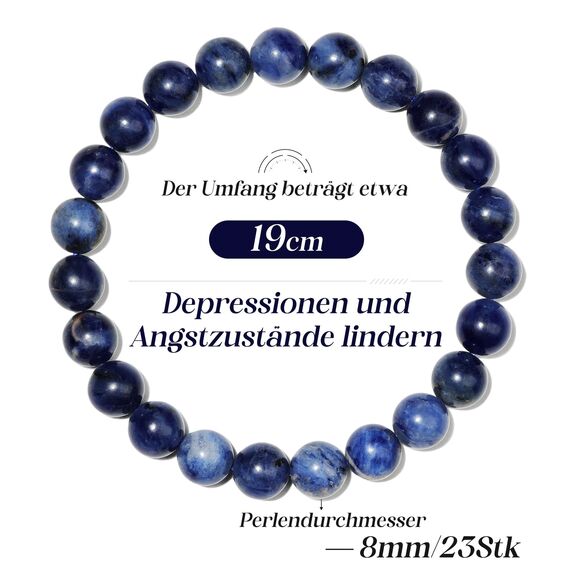 Landorilo Handmade Echte Naturstein Perlen Heilsteine Armband Damen Herren, 8MM Runde Edelsteine Yoga Armbänder, Glücksarmband, Kreative Schmuck Geschenke(Blau Gestreifter Stein)