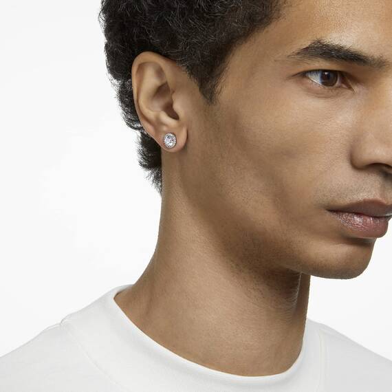 Swarovski Una Ohrstecker, Rhodinierte Ohrringe mit Strahlenden Swarovski Kristallen