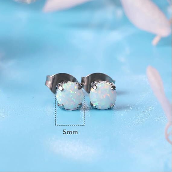 Limerencia Titan Ohrstecker für Damen Herren, G23 Implantat Ohrringe Hypoallergen Titan, Nickelfrei Medizinische Ohrstecker, 5 MM Ohrringe für empfindliche Ohren Mode Damenschmuck