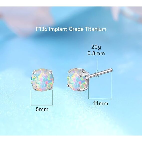 Limerencia Titan Ohrstecker für Damen Herren, G23 Implantat Ohrringe Hypoallergen Titan, Nickelfrei Medizinische Ohrstecker, 5 MM Ohrringe für empfindliche Ohren Mode Damenschmuck