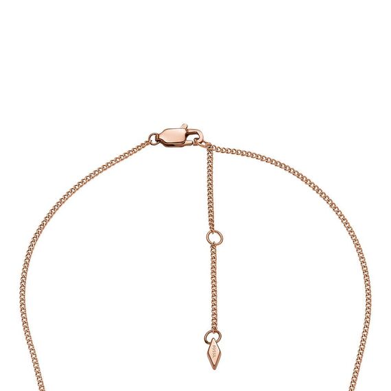 Fossil Halskette Für Frauen Drew, Länge: 460mm+55mm, Breite: 21.5mm, Höhe: 21.5mm Rose Gold Edelstahl Halskette, JF04386791