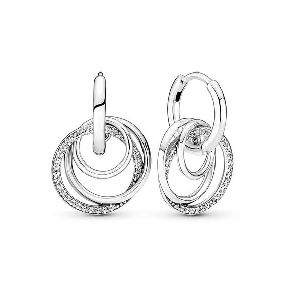 PANDORA Familie Familie Für Immer Verschlungene Creolen aus Sterling-Silber, Kompatibel mit PANDORA Moments Armbänder