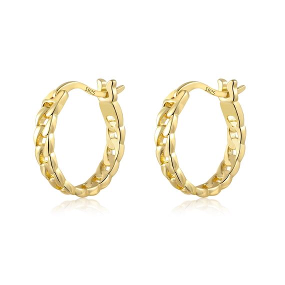 Gold Creolen Ohrringe für Damen, Sterlingsilber Kleine Huggie Ohrringe Kette Huggie Creolen für Damen Silber Ohrringe hypoallergen S925 Creolen Schmuck Geschenk