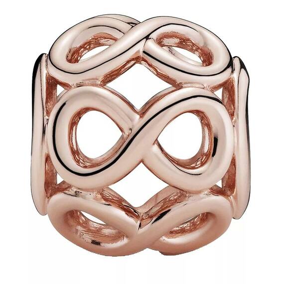 PANDORA Charm in Form von Unendlichkeits-Symbolen mit 14 Karat rosévergoldete Metalllegierung Moments Collection