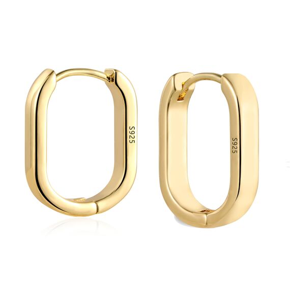 Gold Creolen Ohrringe Kleine Damen, Hypoallergen Silberne Geometrische Ohrringe Kleine Ohrringe Eckig Dicke Creolen Leichte Kleine Creolen Quadratische Gold Huggie Ohrringe Mädchen