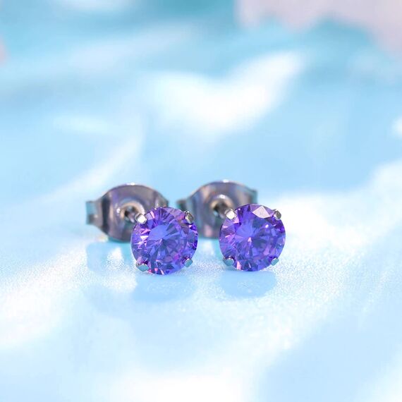 Limerencia Titan Ohrstecker für Damen Herren, G23 Implantat Ohrringe Hypoallergen Titan, Nickelfrei Medizinische Ohrstecker, 5 MM CZ Ohrringe für empfindliche Ohren Mode Damenschmuck