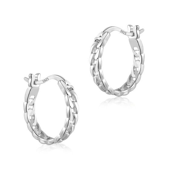 Silber 925 Creolen Ohrringe für Damen, Sterlingsilber Kleine Huggie Ohrringe Kette Huggie Creolen für Damen Silber Ohrringe hypoallergen S925 Creolen Schmuck Geschenk