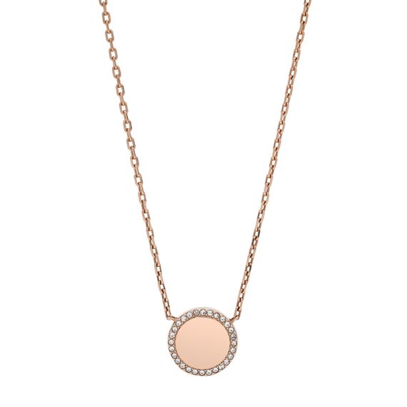 Fossil Halskette Für Frauen, 40,6 Cm Länge, 5,1 Cm Verlängerung Rose Gold Edelstahl Halskette, JOF00491791