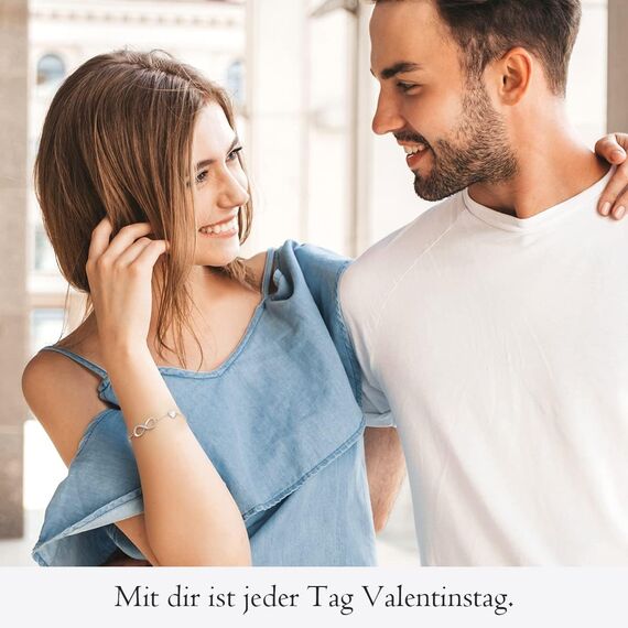 Infinity Armband Damen 925 Sterling Silber Rosegold or Edelstahl, Unendlichkeit Herz Armbänder Kristallen Armkette Valentinstag Muttertag Geburtstags Weihnachten Geschenk für Sie Frauen Freundin mama
