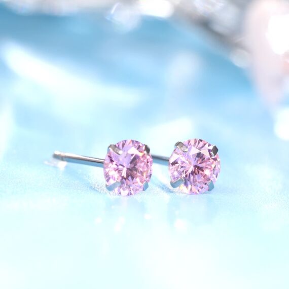 Limerencia Titan Ohrstecker für Damen Herren, G23 Implantat Ohrringe Hypoallergen Titan, Nickelfrei Medizinische Ohrstecker, 5 MM CZ Ohrringe für empfindliche Ohren Mode Damenschmuck