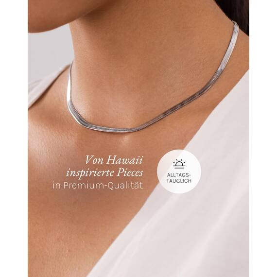 Purelei I'lalo Choker (Silber) – Elegante Kette aus Edelstahl – Verstellbare Länge 35/40 cm – Schmuck inspiriert von Hawaii – Designed in Germany