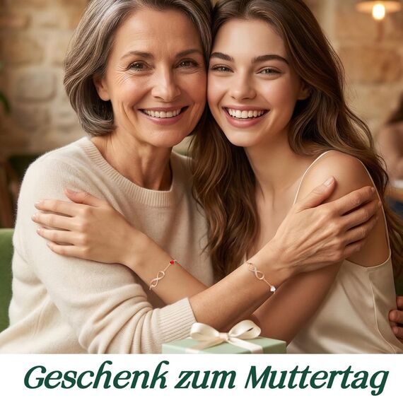 Infinity Armband Damen 925 Sterling Silber Rosegold or Edelstahl, Unendlichkeit Herz Armbänder Kristallen Armkette Valentinstag Muttertag Geburtstags Weihnachten Geschenk für Sie Frauen Freundin Mama