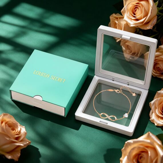 Infinity Armband Damen 925 Sterling Silber Rosegold or Edelstahl, Unendlichkeit Herz Armbänder Kristallen Armkette Valentinstag Muttertag Geburtstags Weihnachten Geschenk für Sie Frauen Freundin Mama